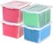 IRIS USA Letter & Legal Size Plastic Storage Bin Tote Organizing File Box with Durable and Secure Latching Lid, Stackable and Nestable, 4 Pack, Clear